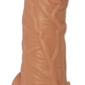 Телесная насадка с усиками и открытой головкой Nude Sleeve S - 10 см.
