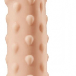 Телесная насадка-удлинитель с пупырышками KLEON - 15 см.