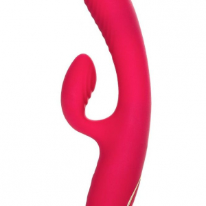 Ярко-розовый вибратор-кролик с вакуум-волновой стимуляцией Enila - 23 см.