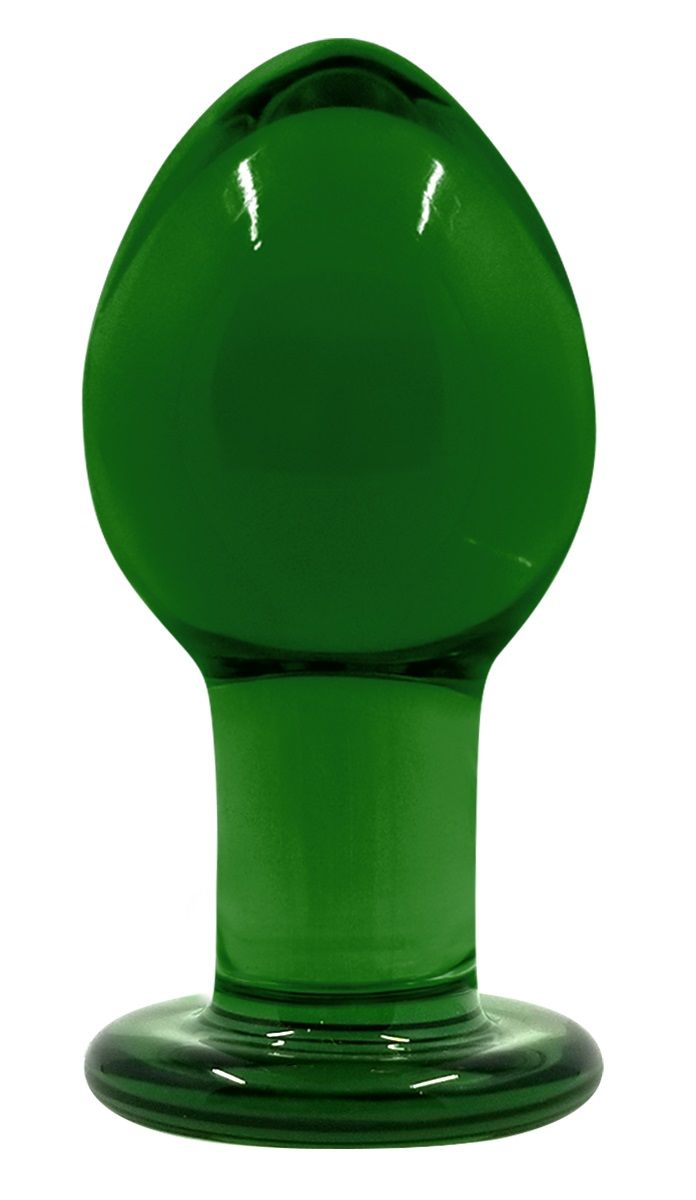 Зеленая стеклянная анальная пробка Crystal Medium - 7