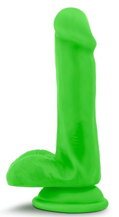 Зеленый фаллоимитатор 6 Inch Silicone Dual Density Cock with Balls - 15