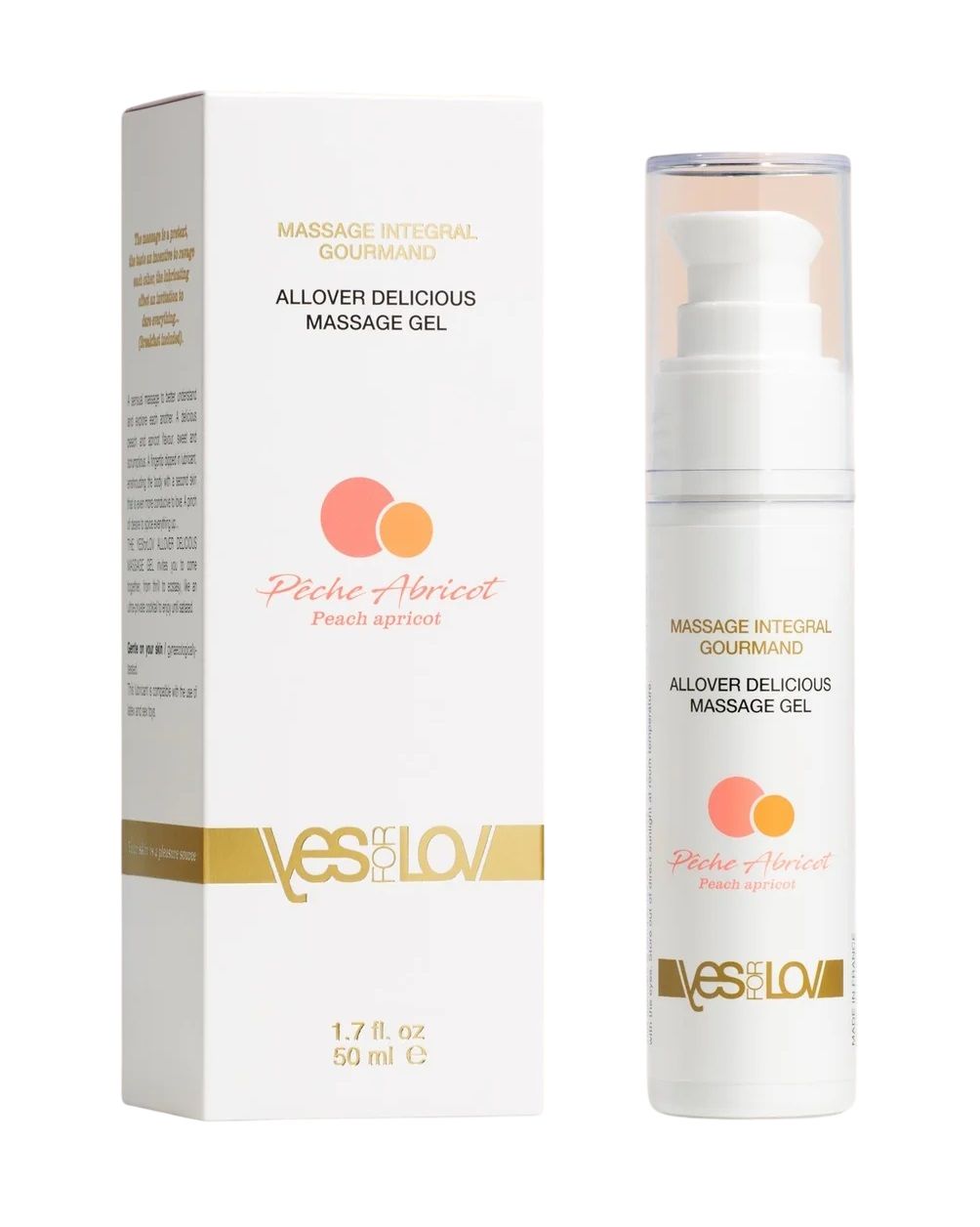 103083 Массажный гель-смазка Allover Delicious Massage Gel с ароматом персика и абрикоса - 50 мл.