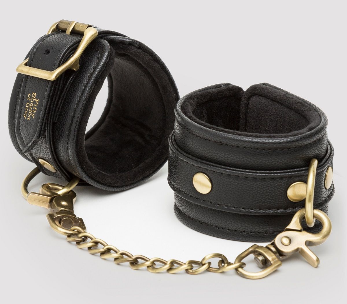 187345 Черные наручники Bound to You Faux Leather Wrist Cuffs