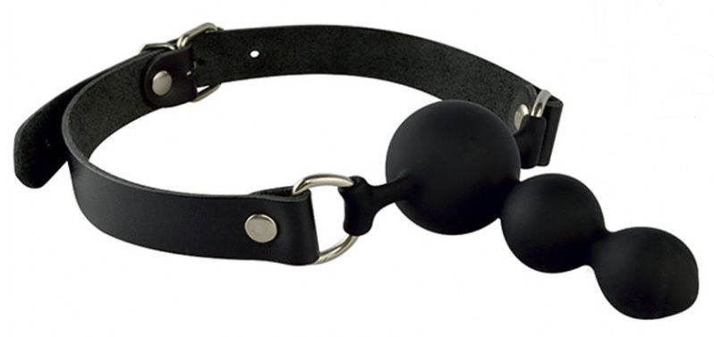 197599 Черный кляп-пробка на регулируемых ремешках