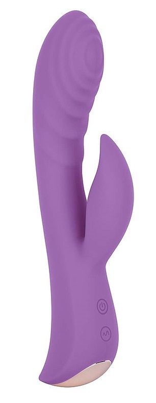 202247 Фиолетовый вибромассажер-кролик 5 Silicone Ripple Passion - 19,1 см.