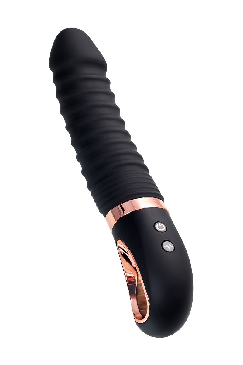 202386 Черный вибратор Waname D-Splash Hurricane с ребрышками - 22,5 см.