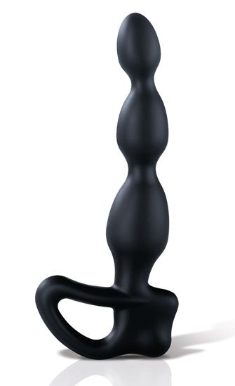 203774 Черный массажёр простаты Big Bend-it - 18 см.