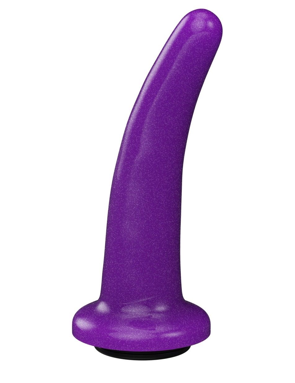 317187 Фиолетовая гладкая изогнутая насадка-плаг - 13,5 см.