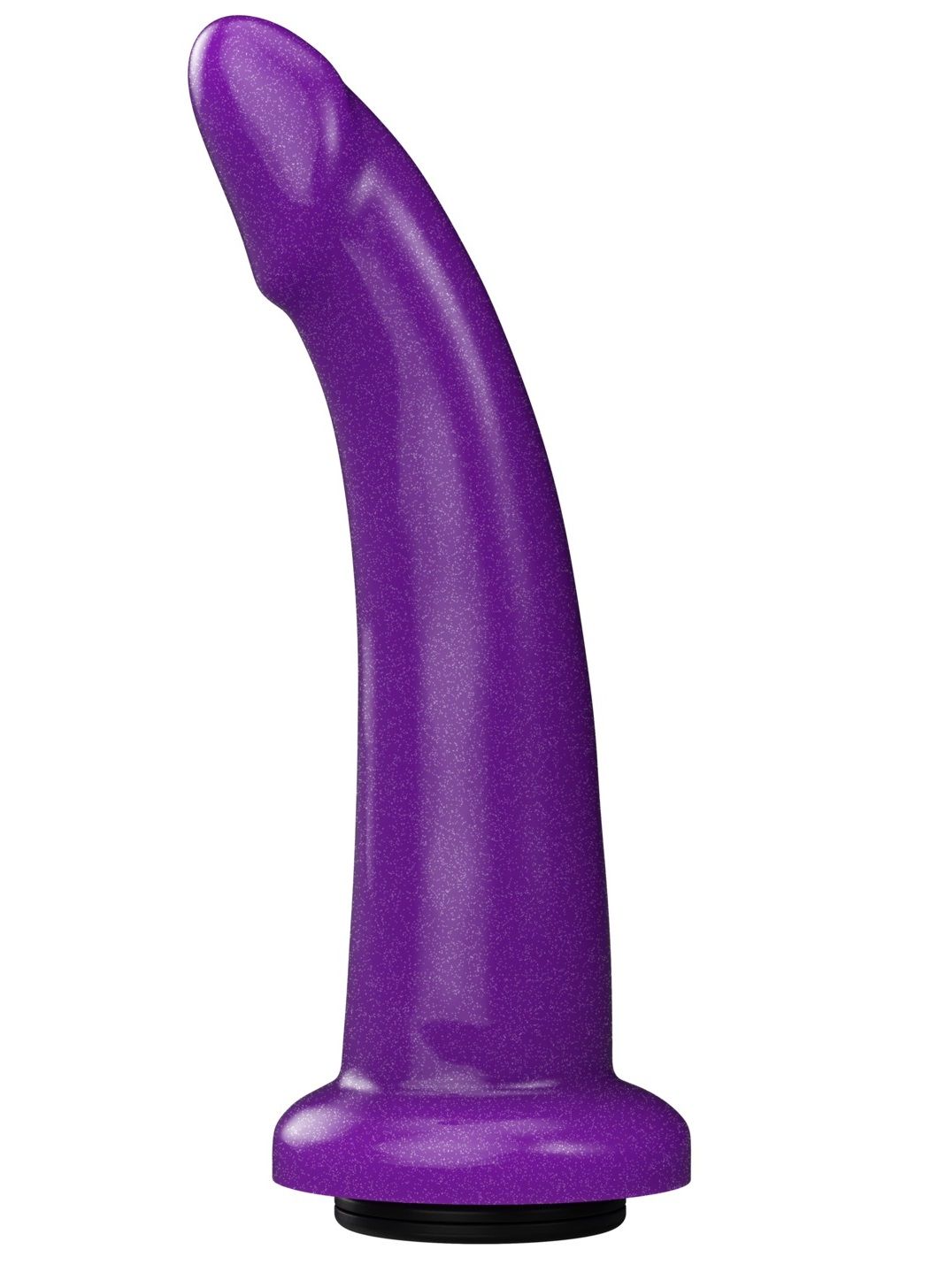 317189 Фиолетовая гладкая изогнутая насадка-плаг - 17 см.