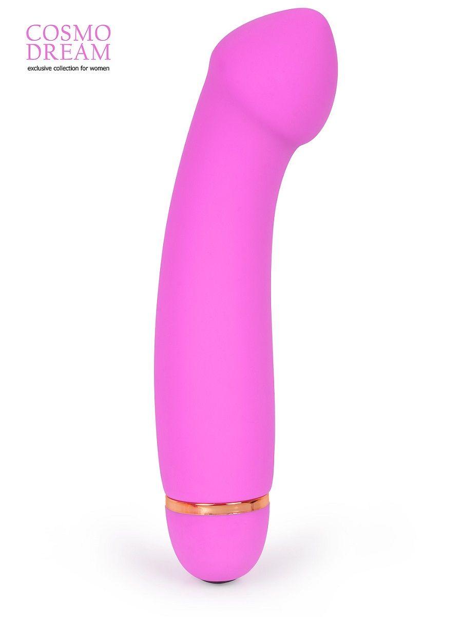 317211 Розовый вибромассажер с изогнутой головкой - 15 см.