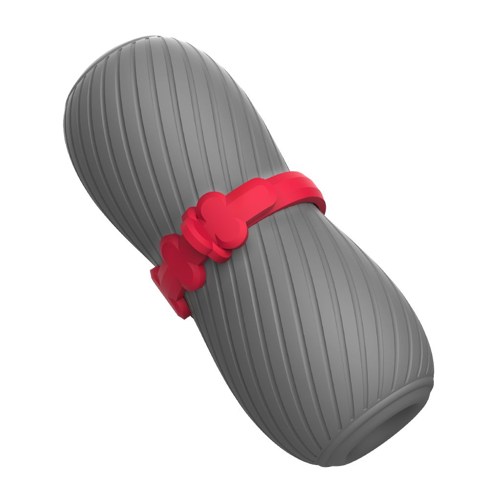 322051 Серый эластичный мастурбатор с утяжкой