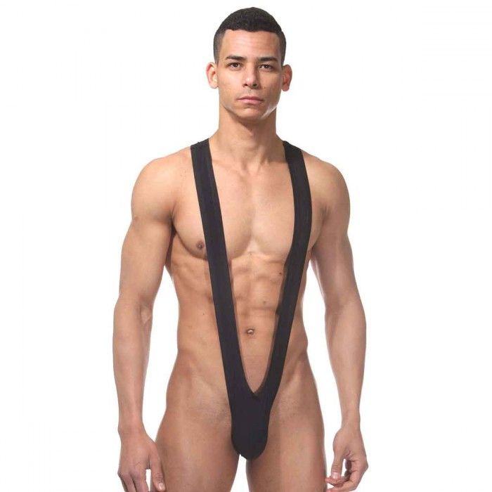 327570 Черное мужское боди на широких лямках