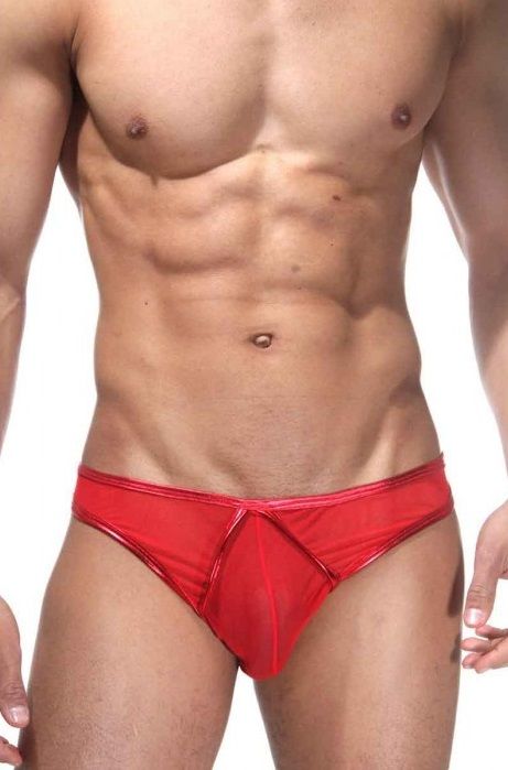 327578 Мужские трусы-слипы с блестящей окантовкой