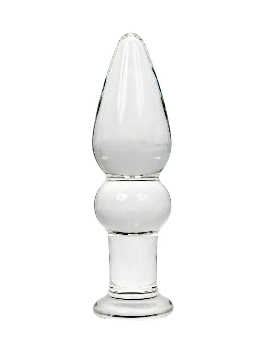 339981 Прозрачный фигурный анальный плаг из стекла - 11 см.