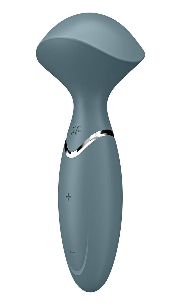 347066 Серый вибромассажер Mini Wand-er - 16 см.