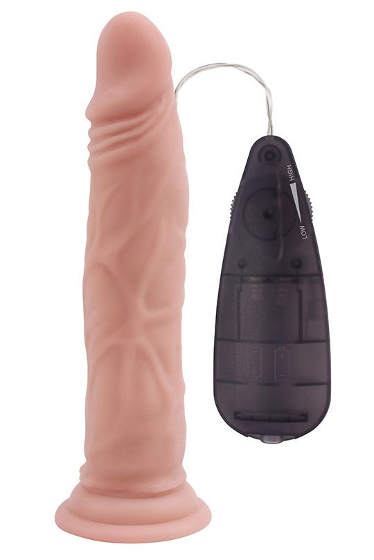349184 Телесный вибратор на присоске G-spot Beast Vibrator Dildo - 21,4 см.
