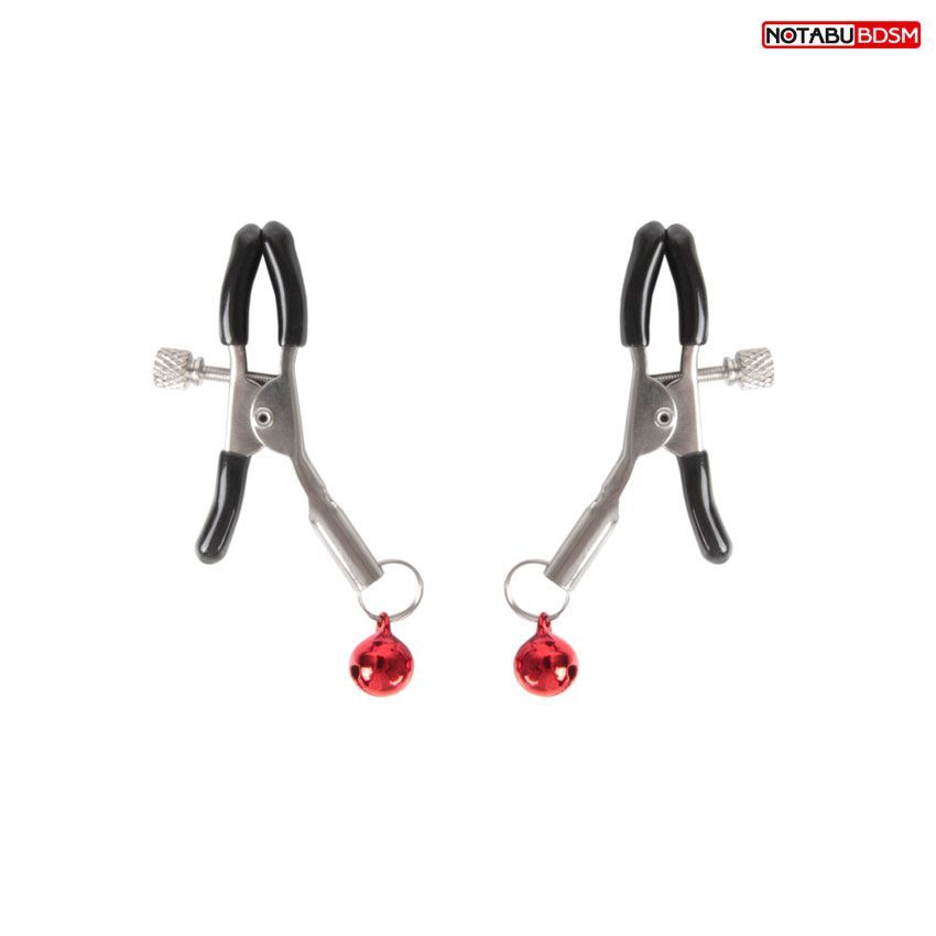 357119 Серебристые зажимы на соски с шариками