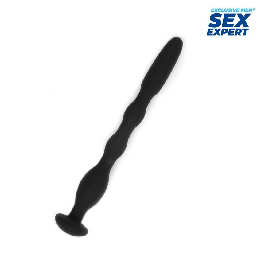 358198 Черный силиконовый уретральный стимулятор - 10 см.
