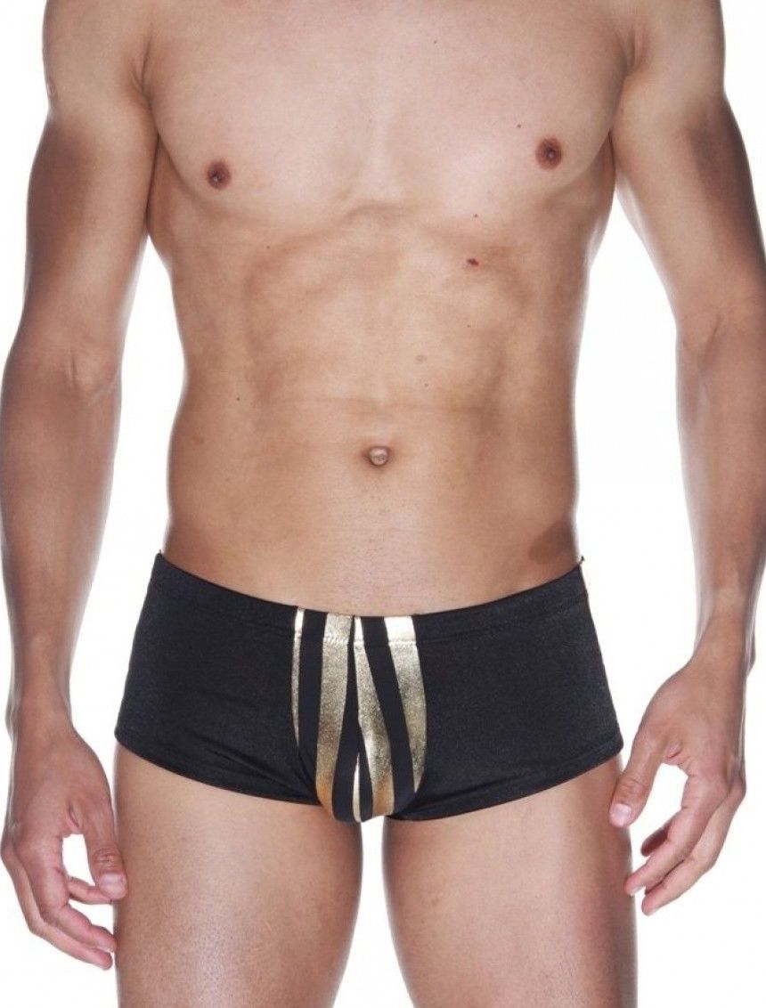 360365 Мужские трусы-хипсы с золотистыми полосками