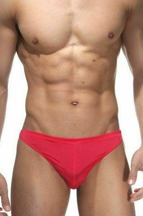 361153 Мужские красные трусы-тонги на застежке
