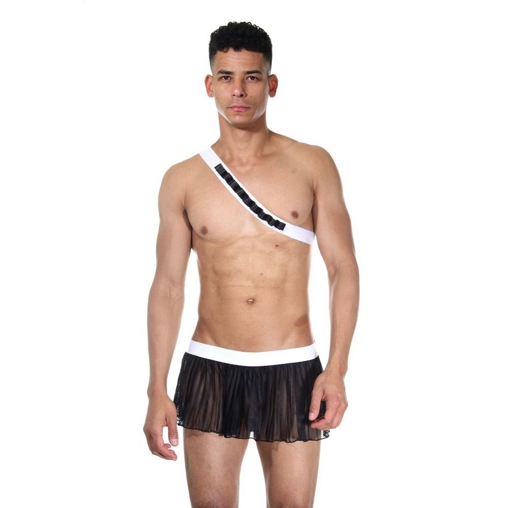 363407 Черно-белый мужской игровой костюм Охотник