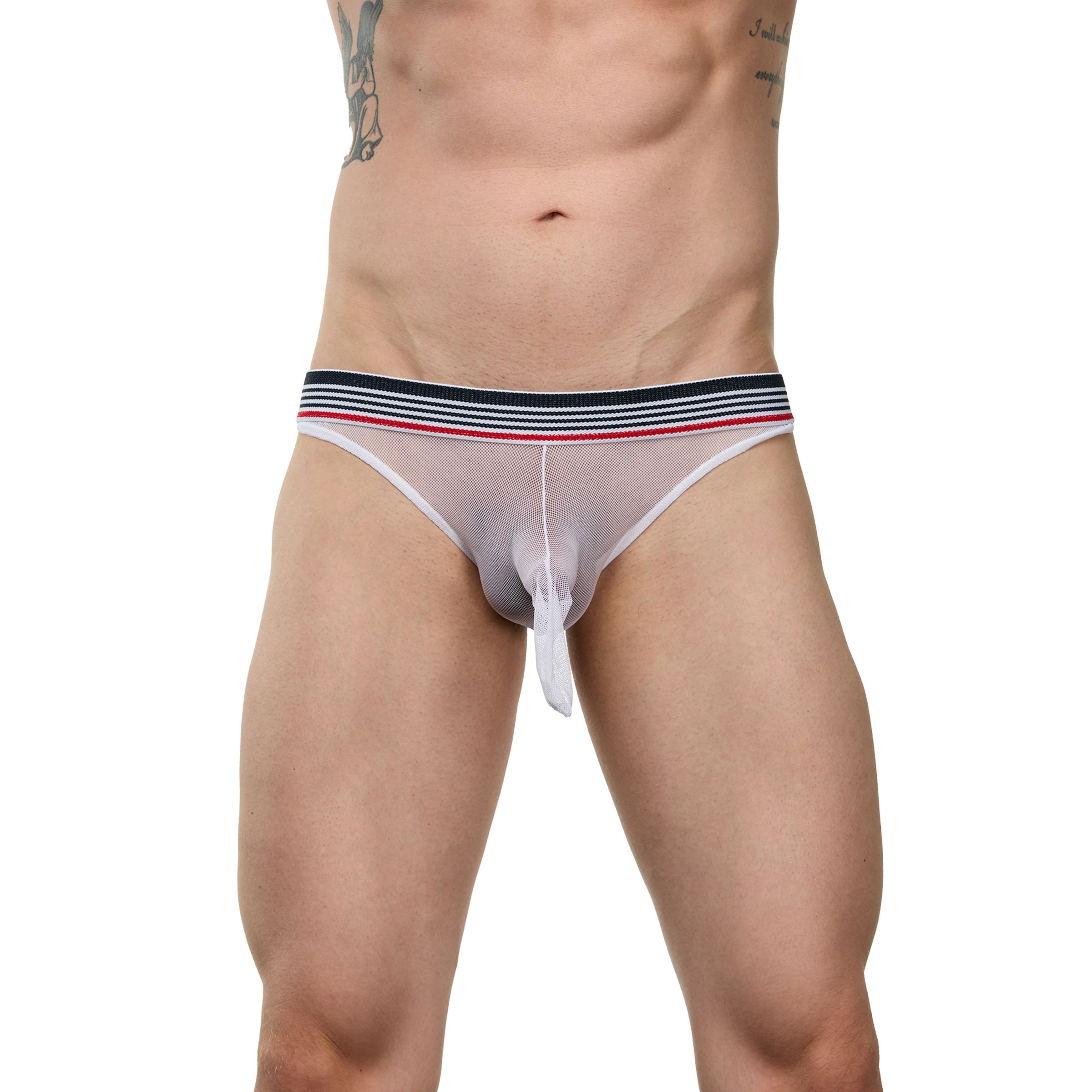 364758 Сексуальные сетчатые трусы-джоки с кармашком