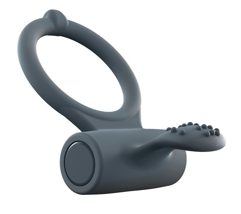 367615 Серое перезаряжаемое эрекционное кольцо с вибрацией Power Clit