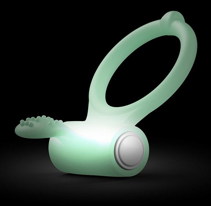 367619 Светящееся в темноте эрекционное виброкольцо Power Clit