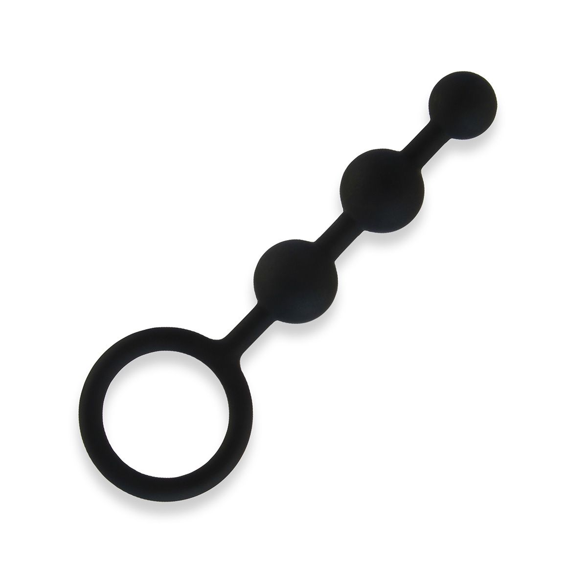372218 Черные силиконовые анальные бусы Silicone Anal Beads - 14 см.