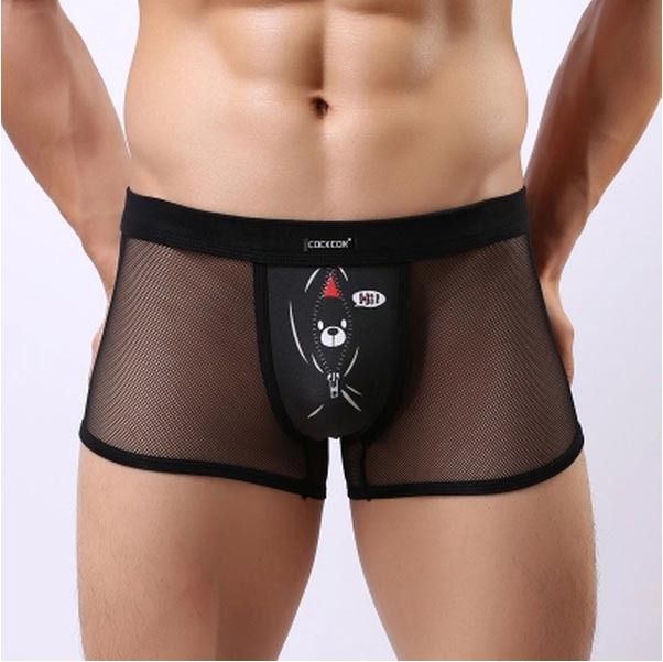 379855 Мужские трусы-боксеры из сетки Cockcon Unzip-Me Boxer с пикантным принтом