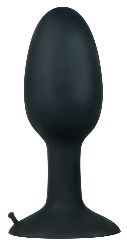 39445 Чёрная анальная пробка со смещенным центром тяжести - 13 см.