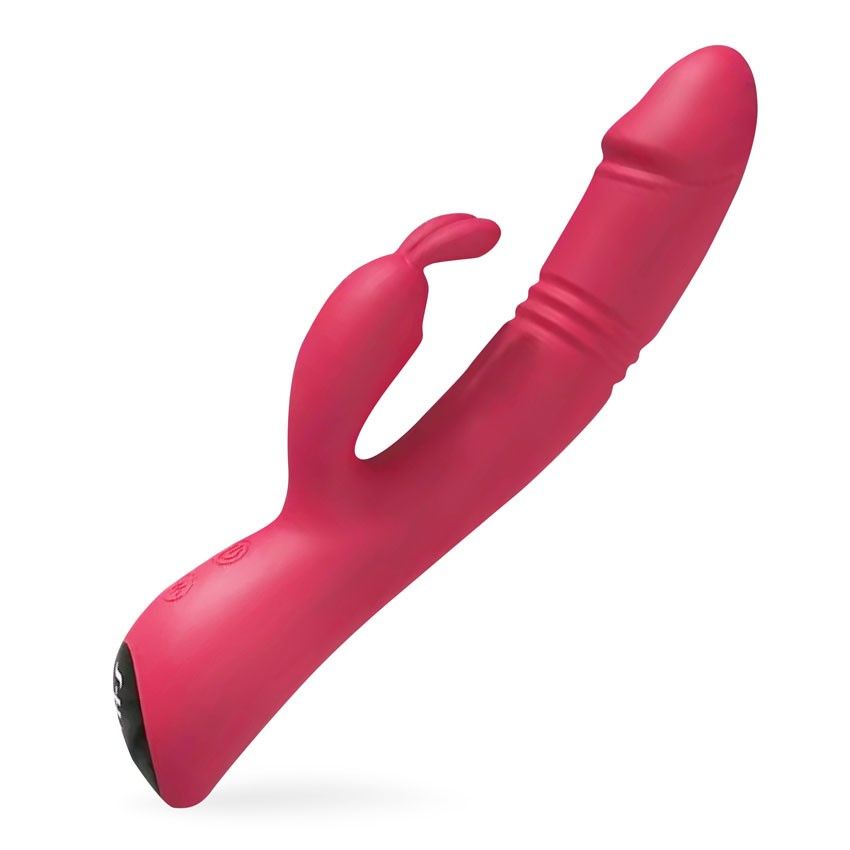 397398 Красный вибромассажер-кролик Randy - 21,5 см.