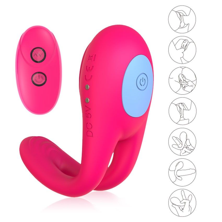 429893 Розовое виброкольцо с пультом ДУ