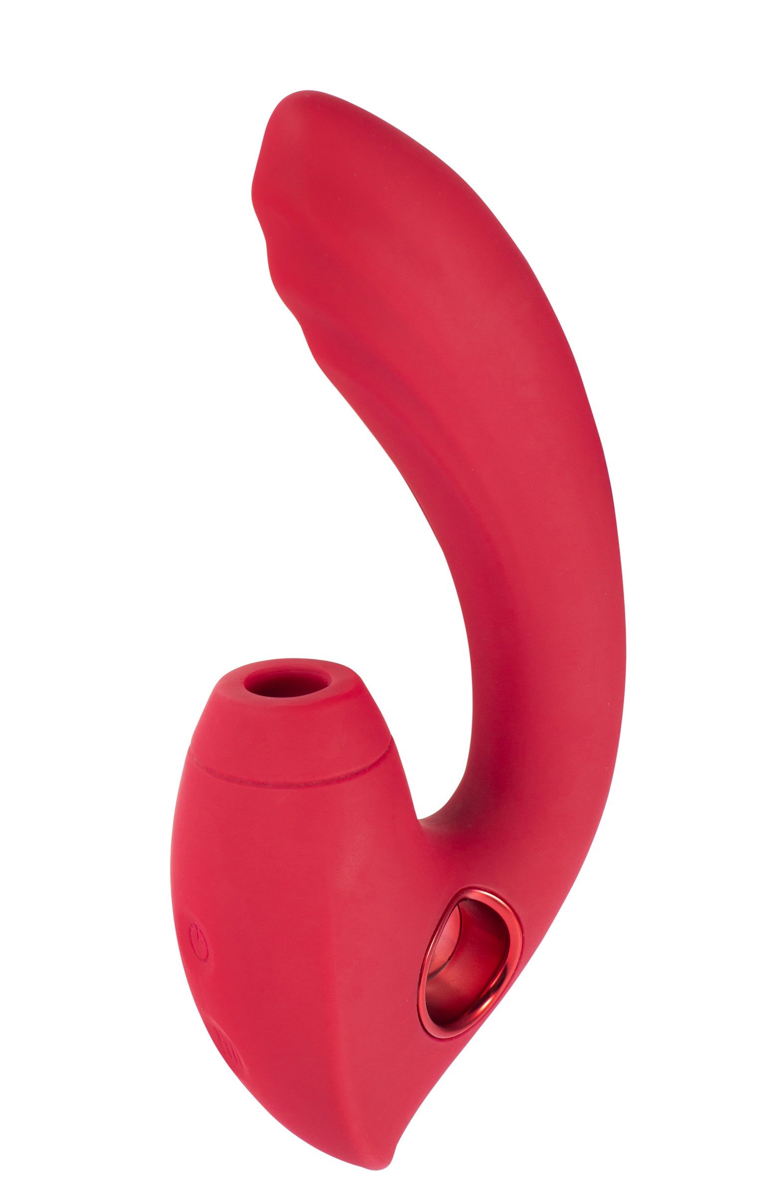 451096 Красный вибратор с вакуум-волновым стимулятором клитора Grace