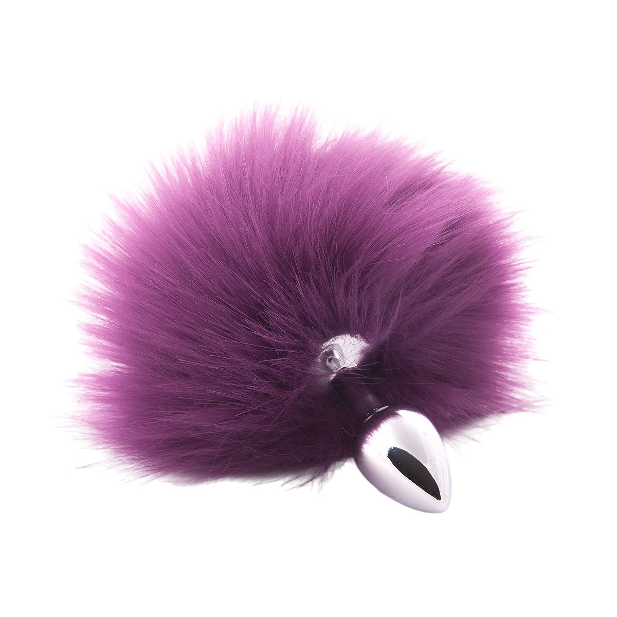 454720 Металлическая анальная пробка с фиолетовым хвостом