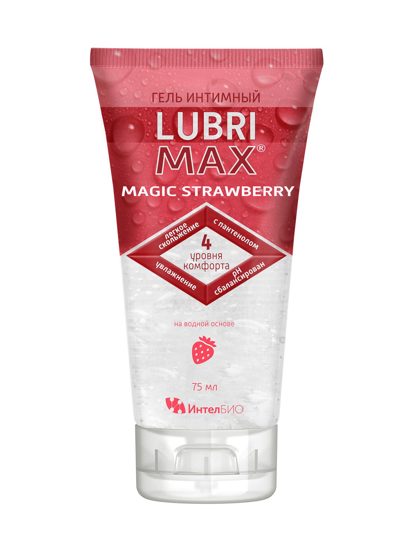 477096 Интимный гель-смазка на водной основе Lubrimax Magic Strawberry - 75 мл.
