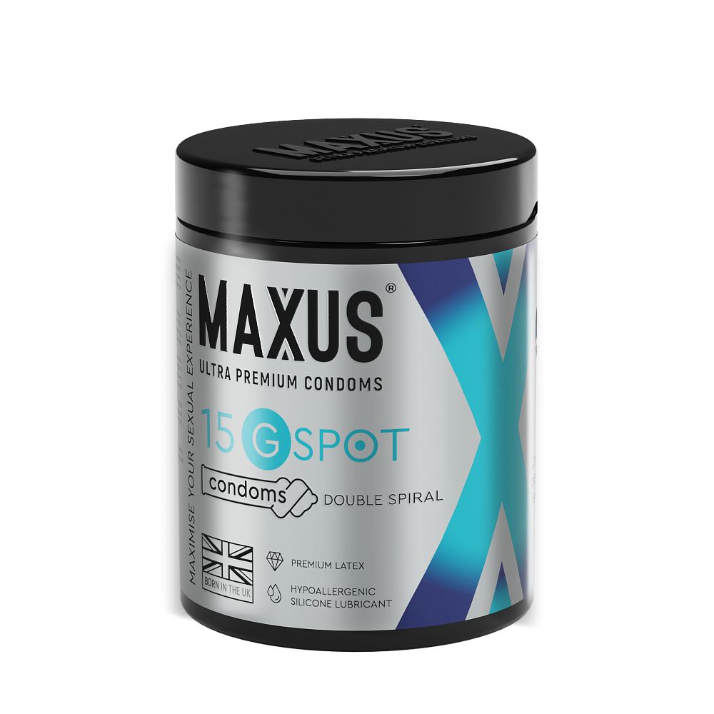 482220 Гладкие презервативы Maxus G spot с двойной спиралью - 15 шт.