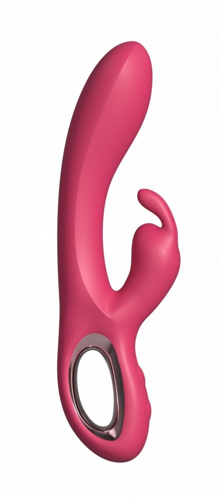 485641 Малиновый силиконовый вибратор-кролик - 22 см.