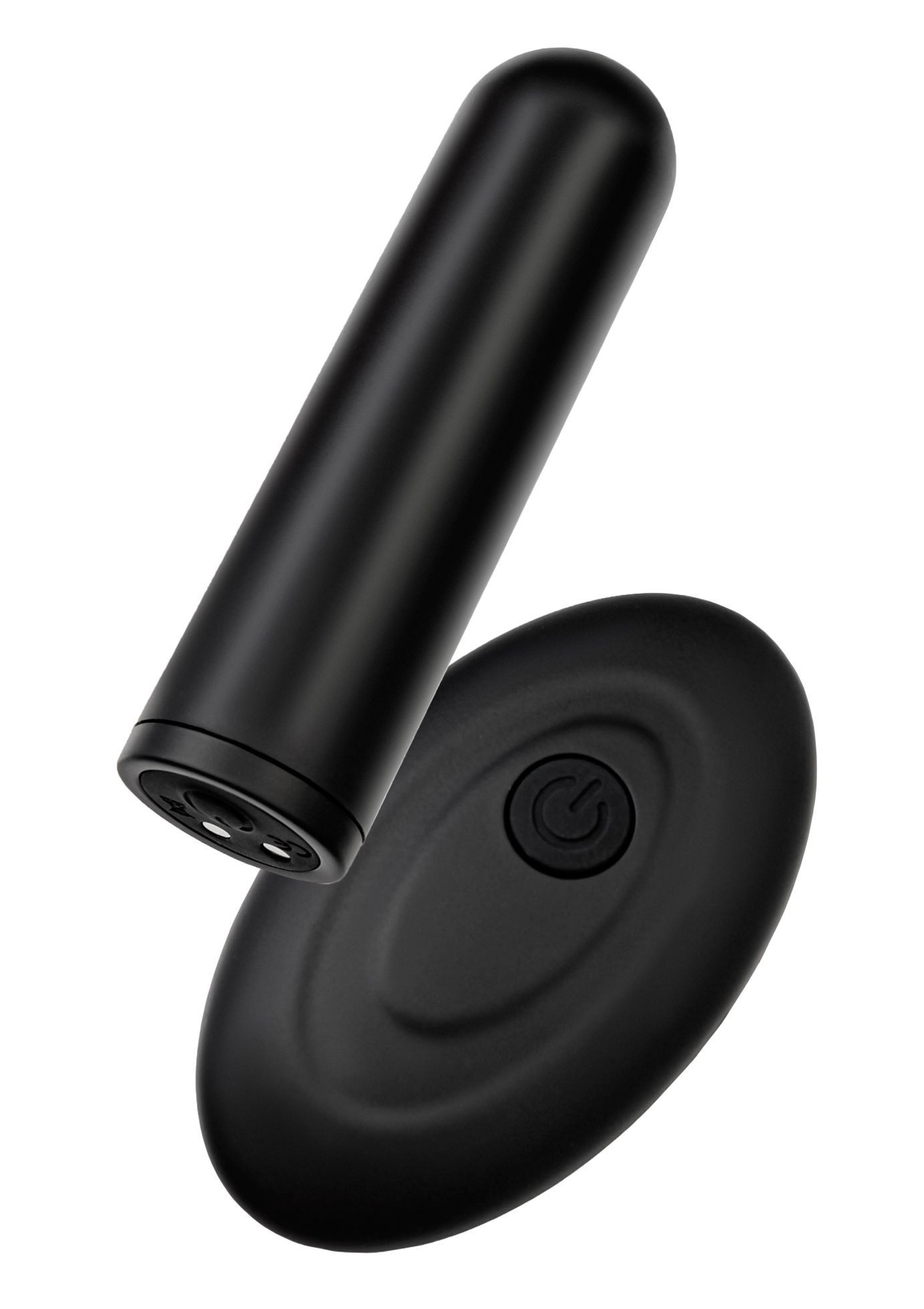 487419 Черная перезаряжаемая вибропуля с пультом ДУ RealStick CALIBER