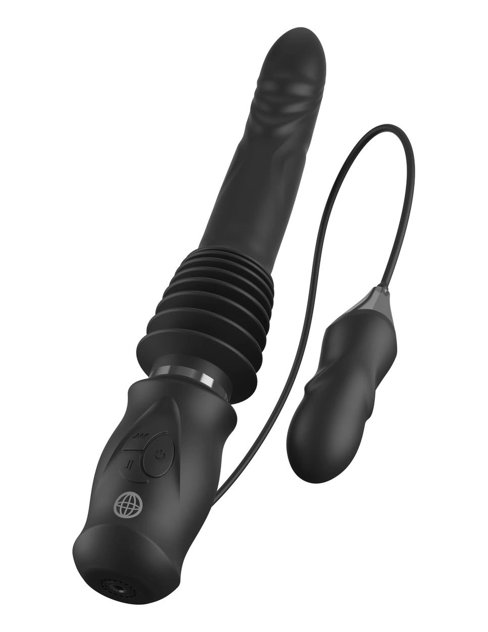 488482 Черный автоматический вибромассажер с вибропулей Ultimate Silicone Thruster