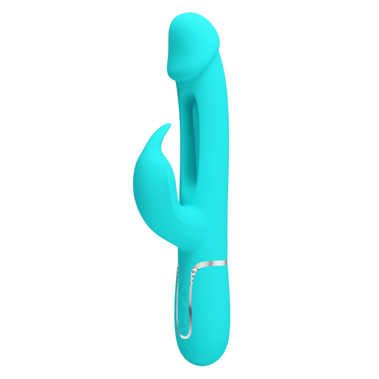 489682 Аквамариновый вибратор-кролик с функцией фингеринга Kampas - 23,2 см.