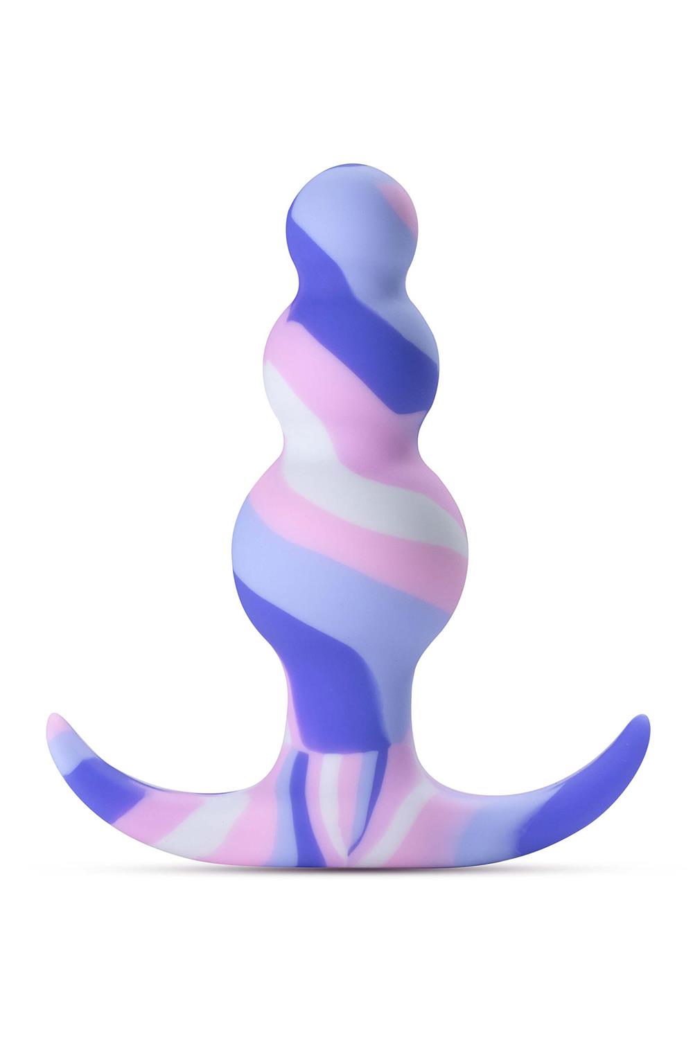 490004 Анальная пробка с цветными разводами Twilight - 7,6 см.