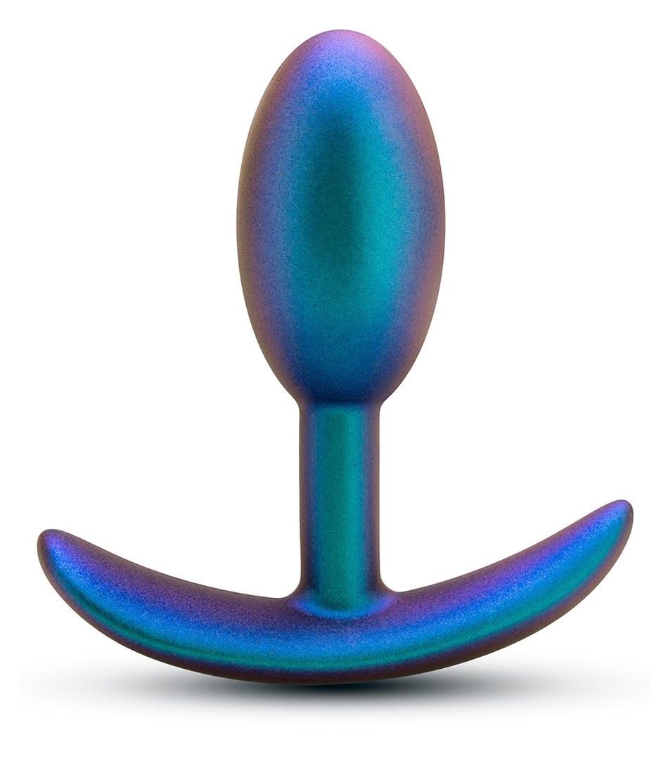 490015 Синяя анальная пробка со смещенным центром тяжести The Nebula Plug - 9 см.