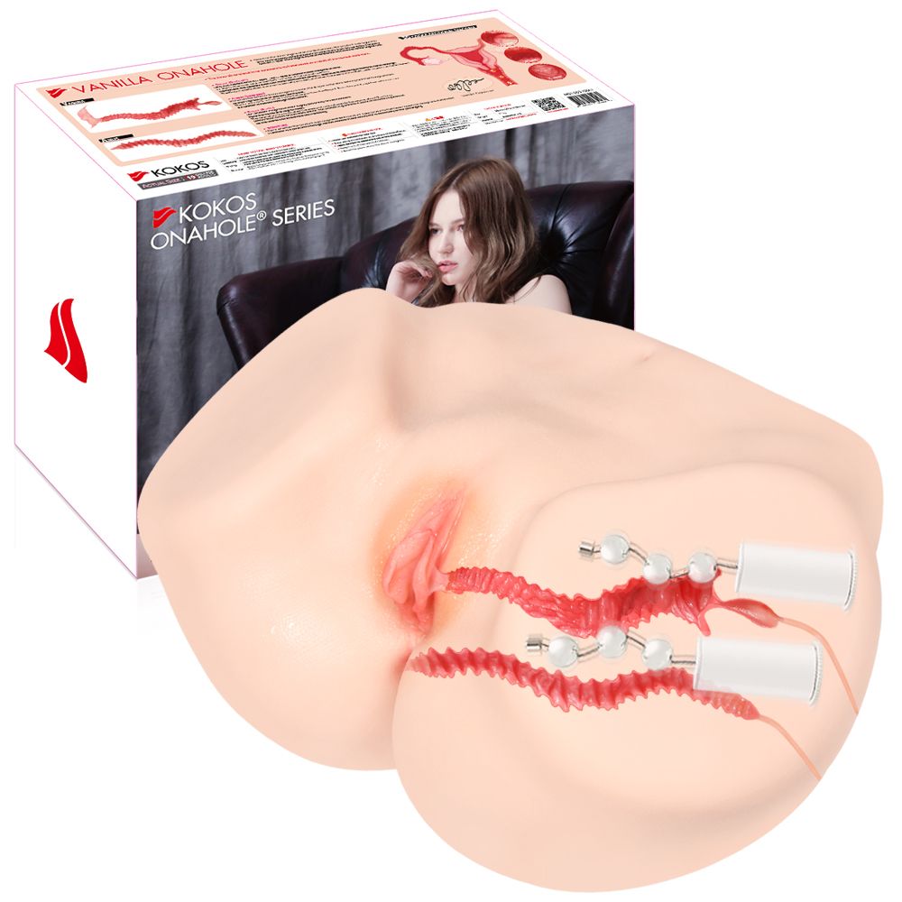 495735 Телесный полуторс с двойным слоем материала и вибрацией Vanilla Onahole Real Vagina