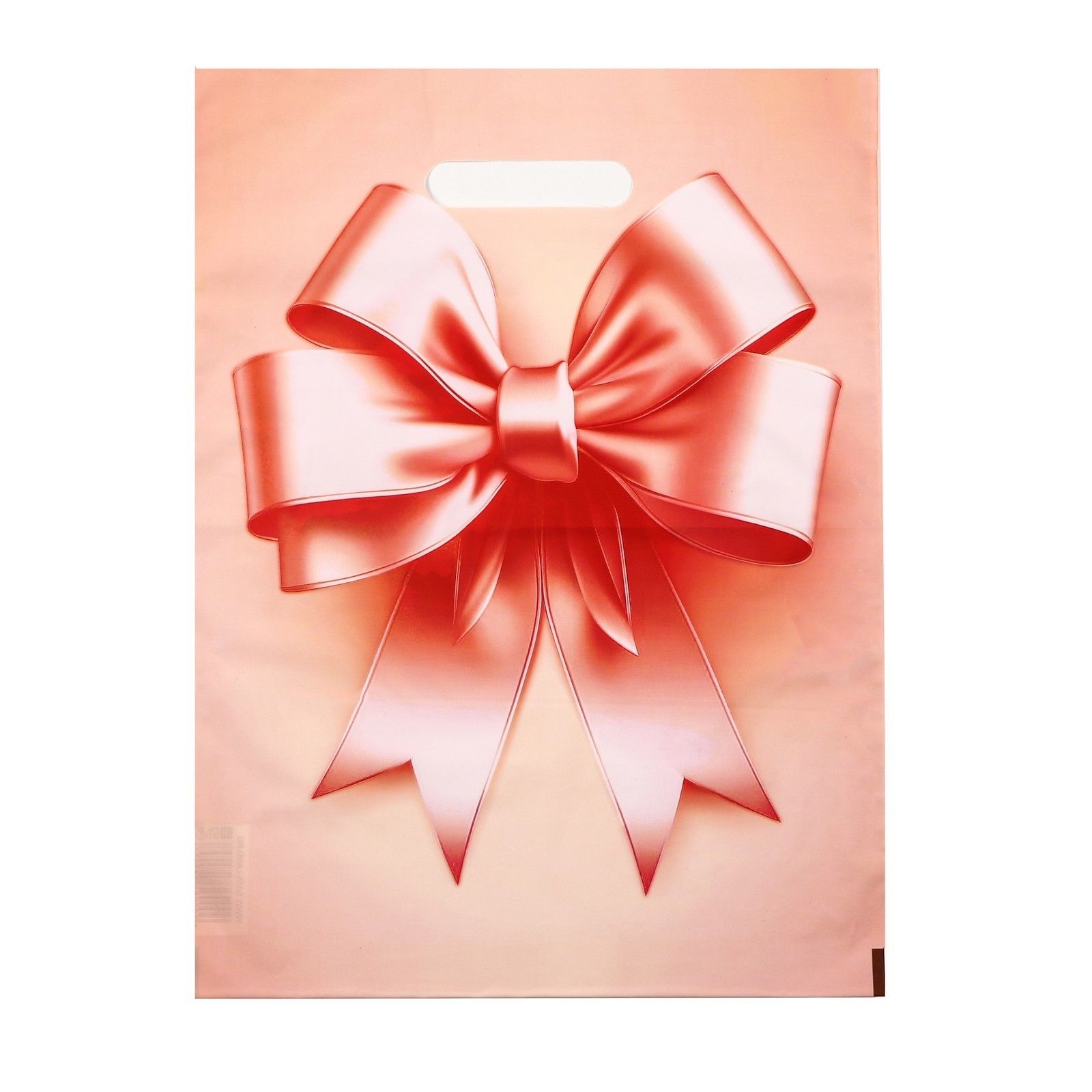 495930 Пакет с принтом в виде банта с вырубной ручкой (30х40 см)
