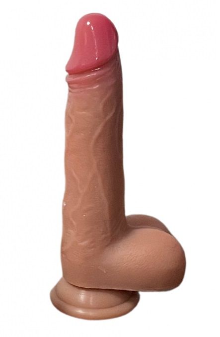 514790 Телесный вибратор-реалистик с возвратно-поступательными движениями - 21 см.