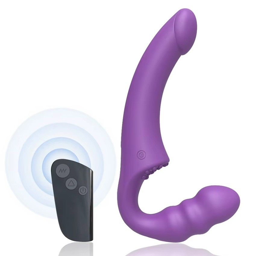 515665 Фиолетовый безремневой страпон Straples Strap-On Dildo