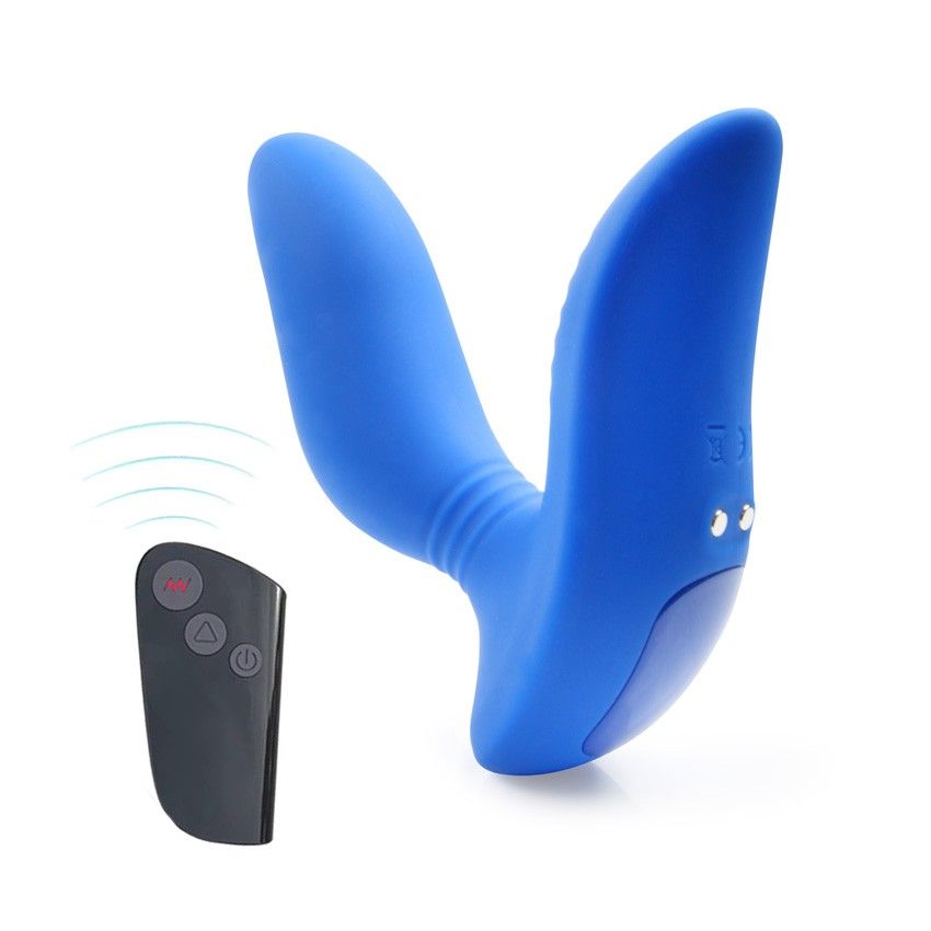 515669 Синий вибромассажер простаты 3,5’’ Remote Control Curve P-spot Massager - 12 см.