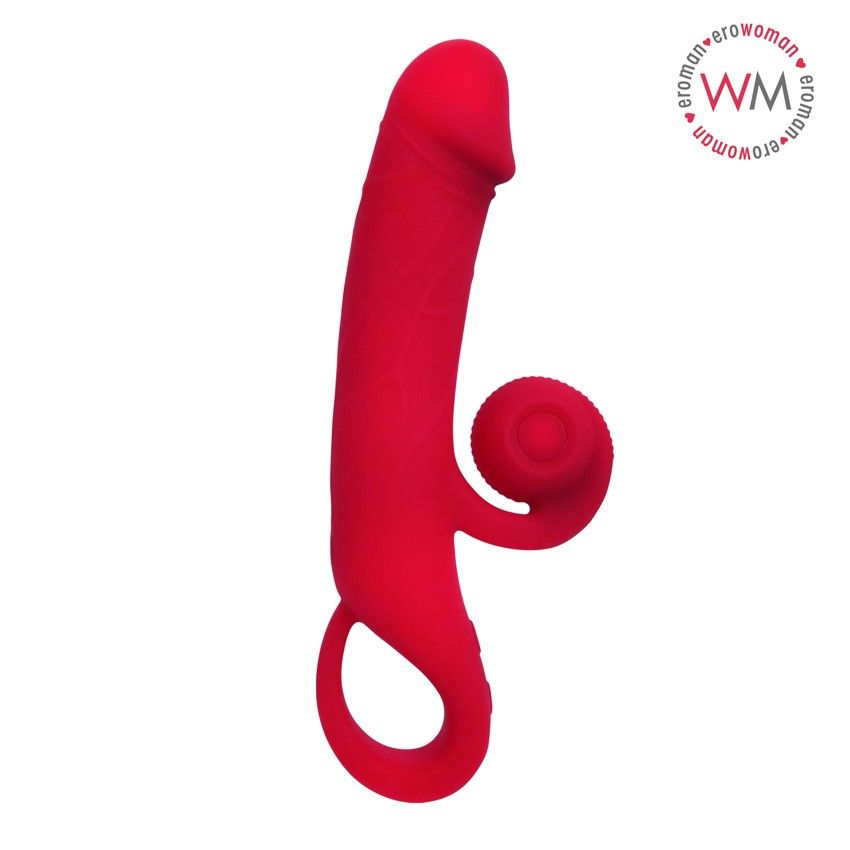 516904 Малиновый вибратор-кролик - 20 см.