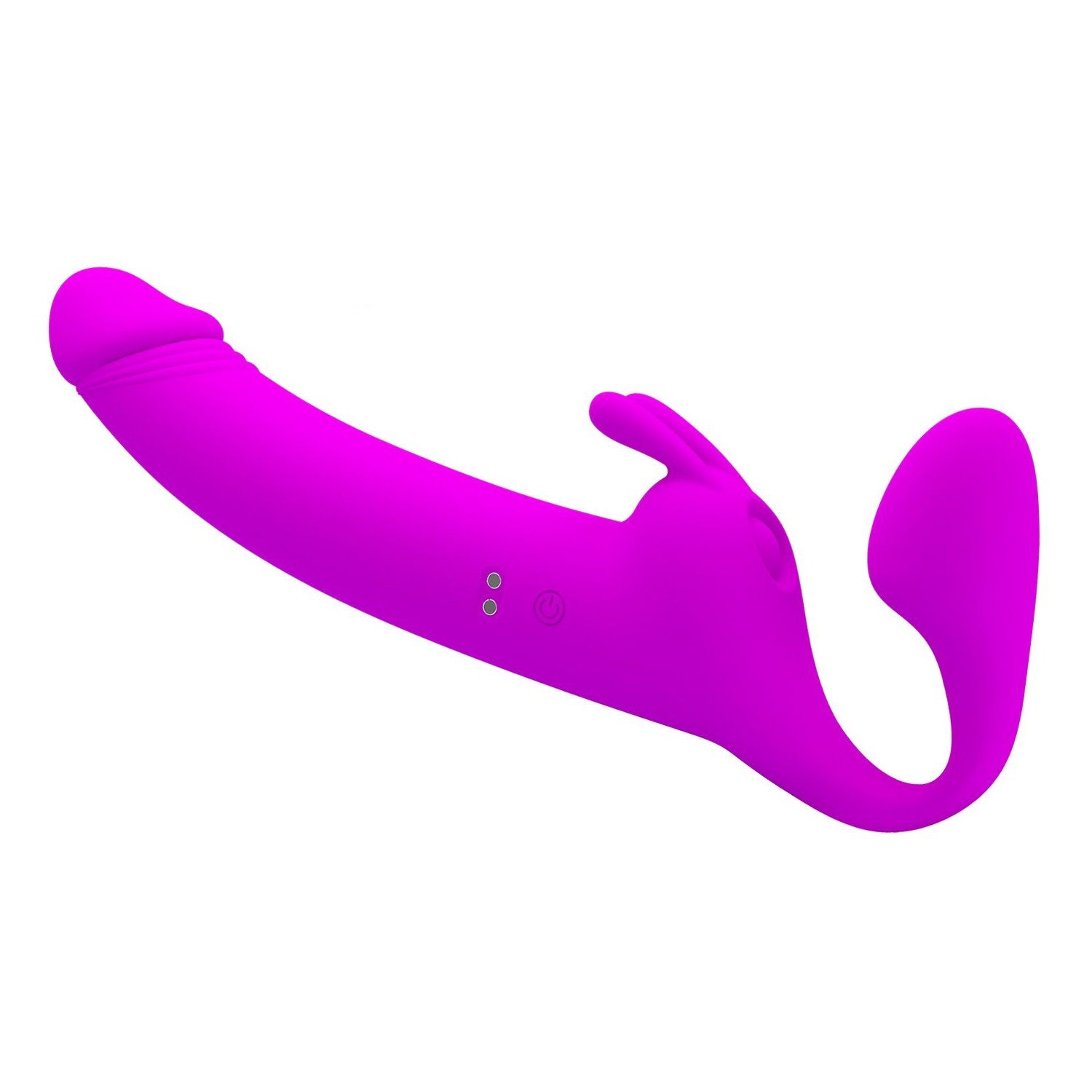 519494 Лиловый безремневой страпон с вибрацией Zanini